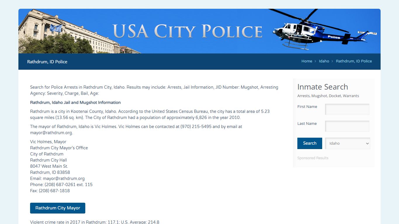 Rathdrum, ID Police | Jail Records